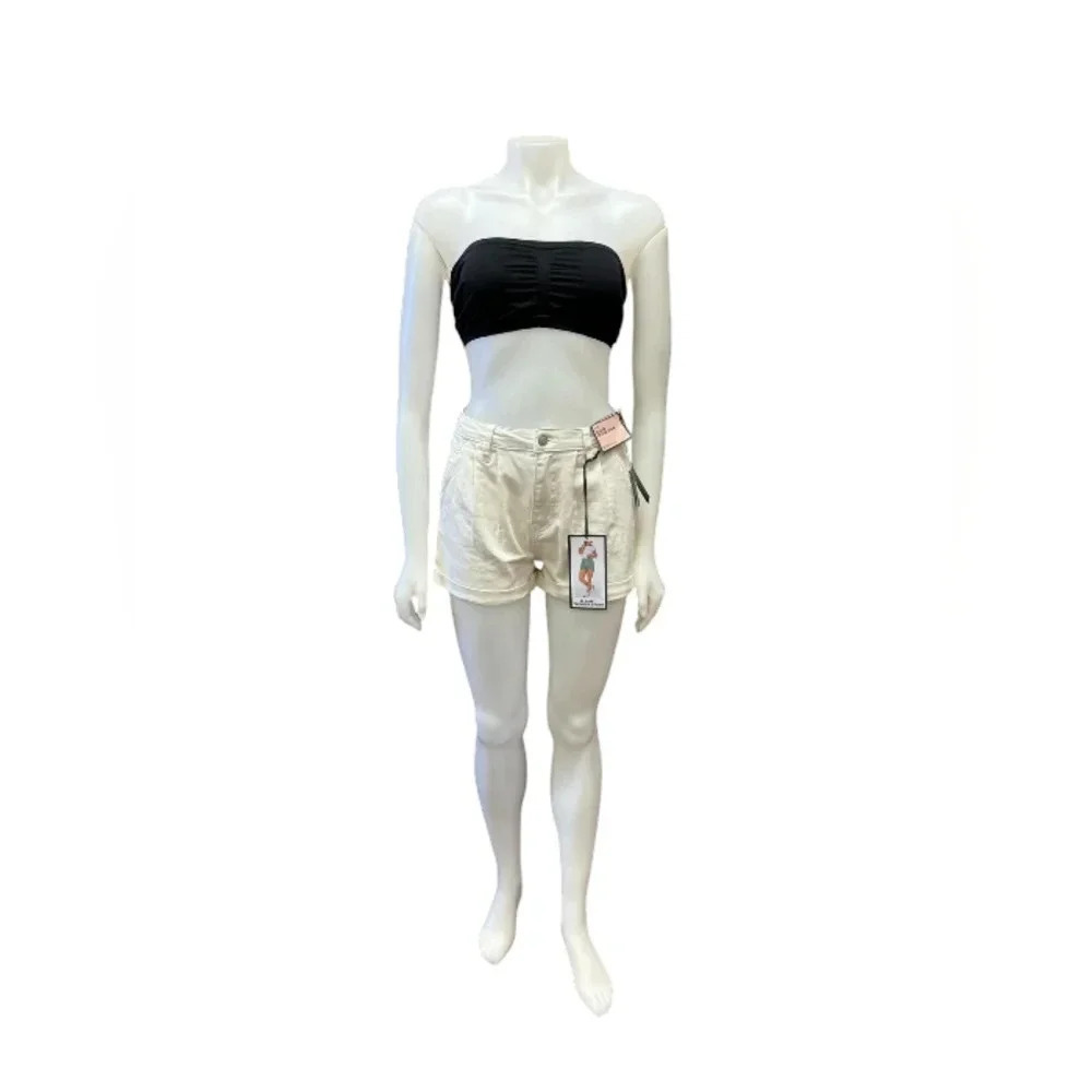 BCBGeneration NWT Shorts Pleated Trouser  High Rise White Size 5/27